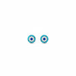 18K Gold Earrings with Circular Turquoise Gemstones