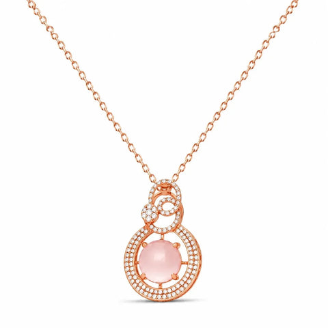 18K Diamond Necklace with Circular Design