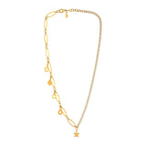 18K Gold  Necklace with Various Charms