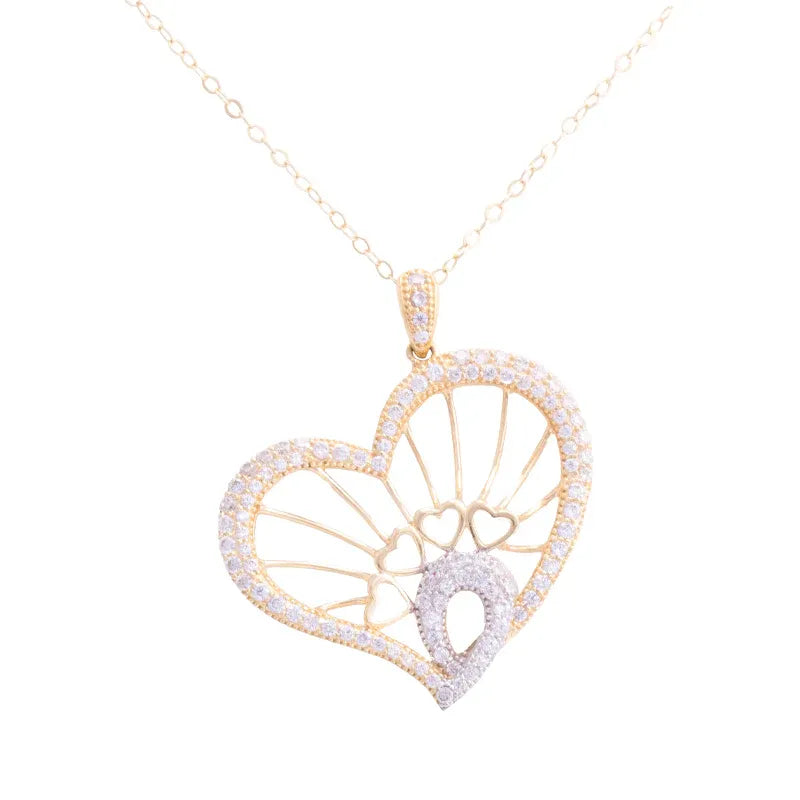 18K Gold Pendant with Heart Design