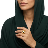 خاتم ذهب عيار 18 بتصميم عريض