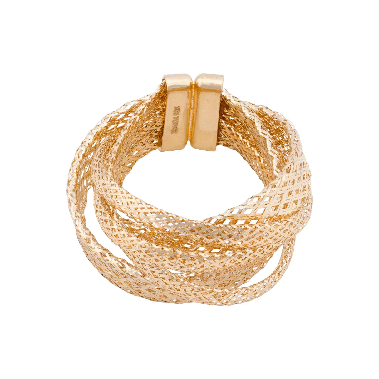 خاتم عيار 18 بتصميم مجدول متشابك