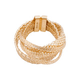 خاتم عيار 18 بتصميم مجدول متشابك