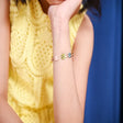 18K Gold Kids bracelet with Flowers Design in Colorful