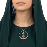 عقد ذهب عيار 18 بتصميم مزخرف راقٍ