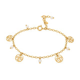 18K Gold Anklet with Beauty Mark Colored Stones