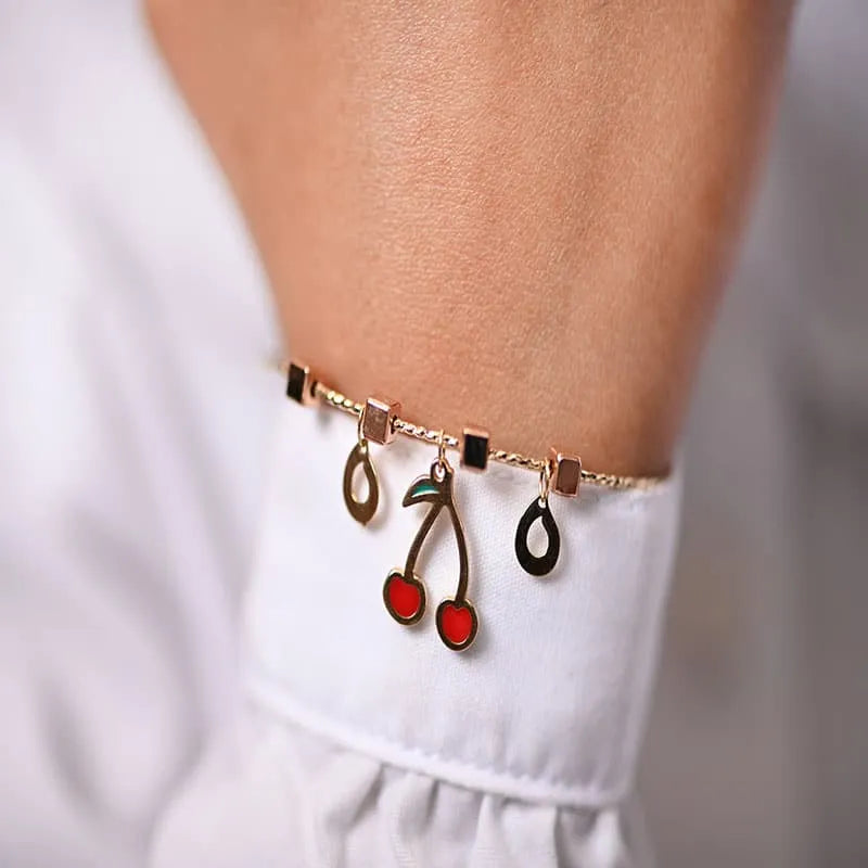18K Gold Kids bracelet with Cherry Design