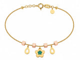 18K Gold Kids bracelet with Rose Design