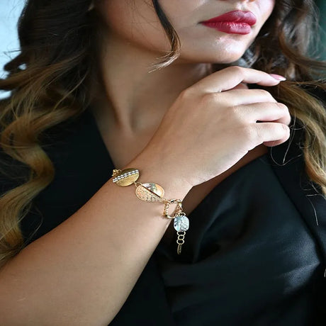 18K Chain Bracelet with Shields Design