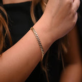 18K Chain Bracelet with Interwoven Braided Design