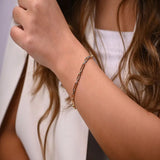 18K Chain Bracelet with Rectangular Design