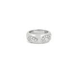 18K White Gold Ring with Maguin Sparkling Stones Design