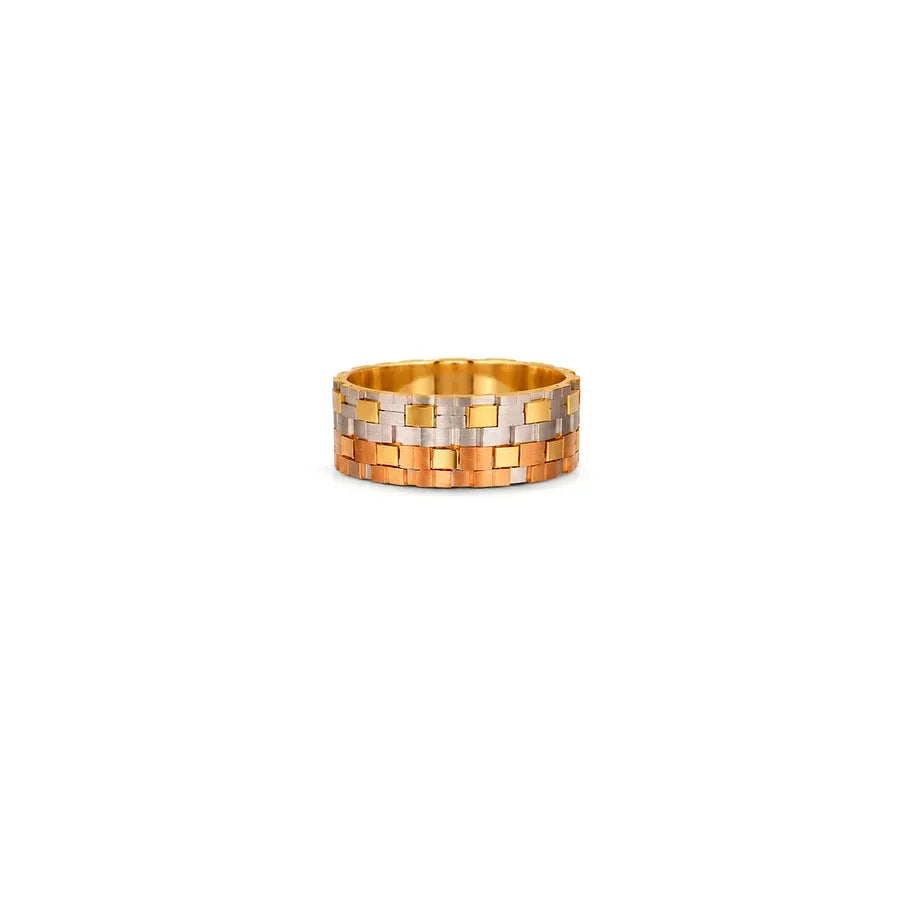18K Gold Wedding Ring with Bliss Two Tone Design