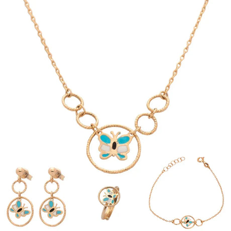 18K Gold Children's Butterfly Set