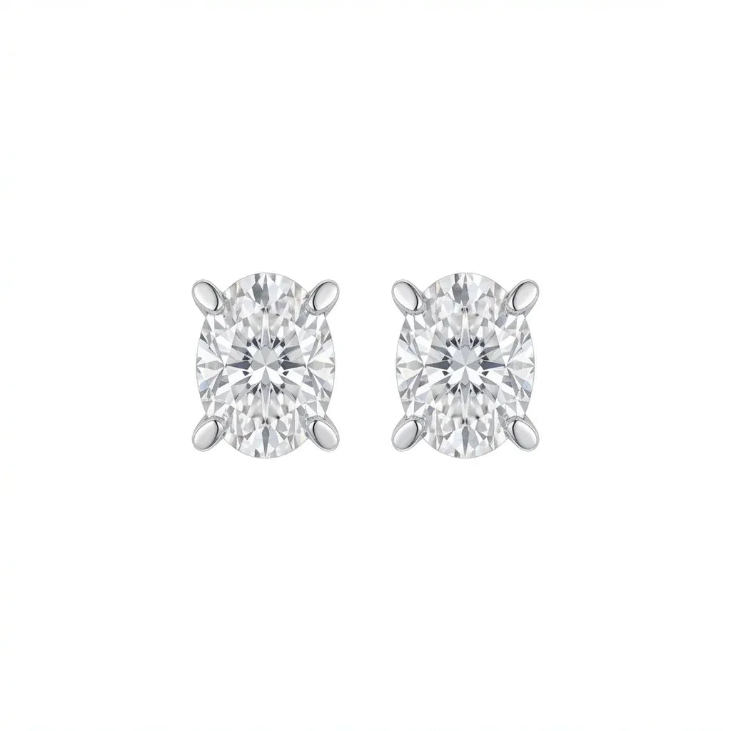 18K White Gold Earrings with Sparkling Stones Design