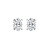 18K White Gold Earrings with Sparkling Stones Design