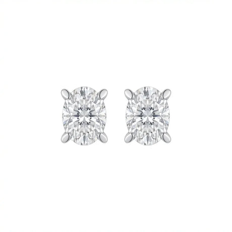 18K White Gold Earrings with Sparkling Stones Design
