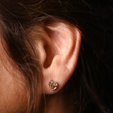 18K Gold Heart Earrings