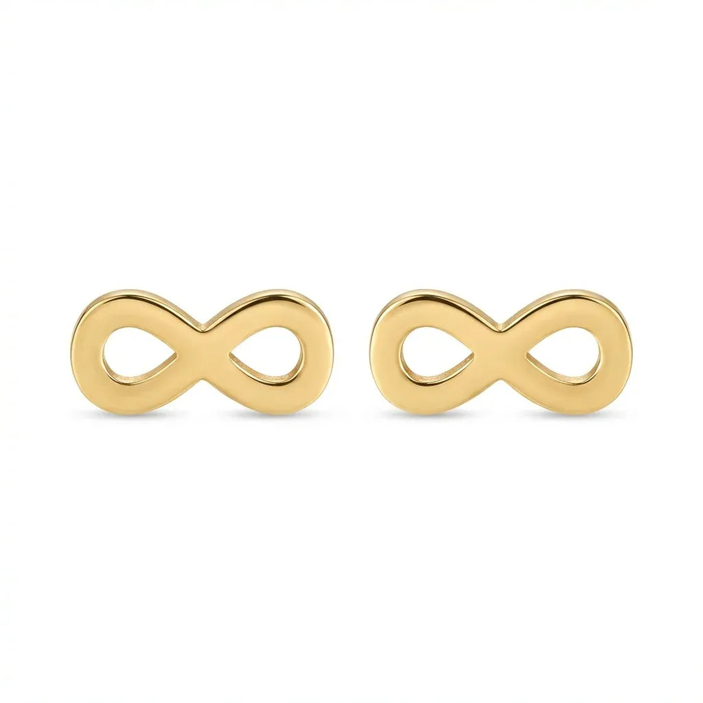 18K Gold Earrings with Infinity Design
