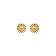 18K Gold Earrings with Ornate Flower Design
