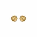 18K Gold Earrings with Ornate Flower Design