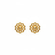 18K Gold Earrings with Ornate Rose Design