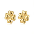18K Gold Earrings with Hearts Flower Design