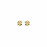 18K Gold Earrings with Small Flower Design