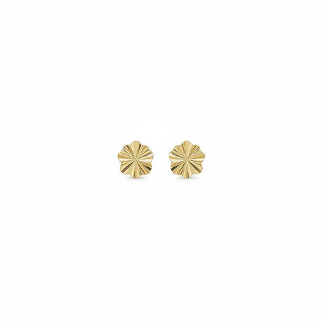 18K Gold Earrings with Small Flower Design