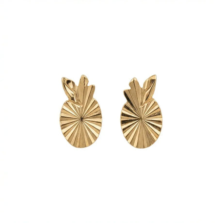 18K Gold Earrings with Pineapple Shape Design