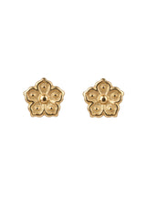 18K Gold Earrings with Spring Flower Design