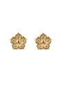 18K Gold Earrings with Spring Flower Design