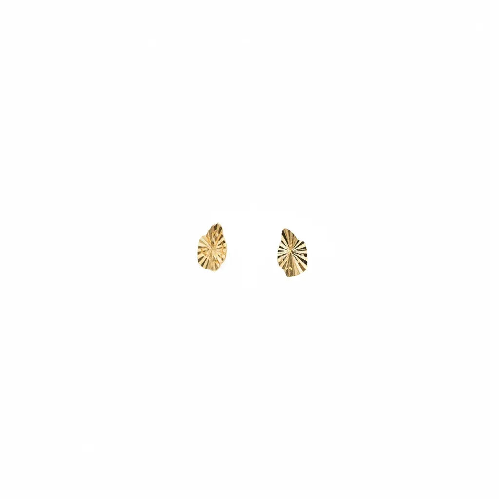 18K Gold Earrings with Small Ornate Design