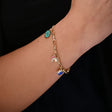 18K Gold Kids Chain Bracelet with Nature Design in Red