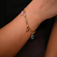 18K Gold Kids Chain Bracelet with Butterfly Cherry Design