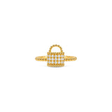 18K Gold Ring with Small Sparkling Stones Design