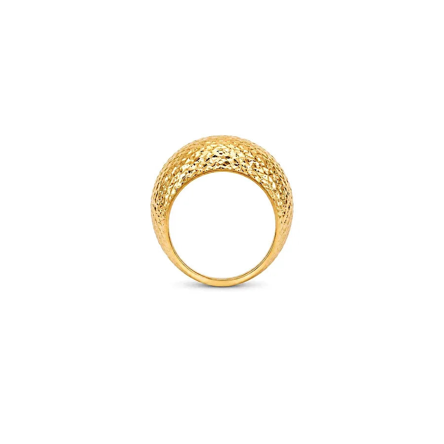 18K Gold Ring with Wide Polygon Design