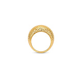 18K Gold Ring with Wide Polygon Design