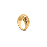 18K Gold Ring with Wide Polygon Design