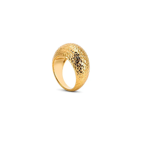 18K Gold Ring with Wide Polygon Design