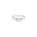 18K White Gold Ring with Modern Elegant Stone Design