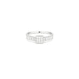 18K White Gold Ring with Shiny Square Stone Design