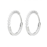 18K White Gold Earrings with Embellished Shiny Stones Design