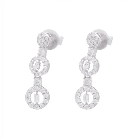 18K White Gold Earrings with Long Design
