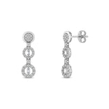 18K White Gold Earrings with Long Dangling Design