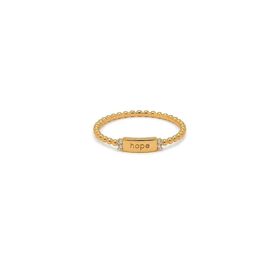 21K Gold Ring with Hope Design