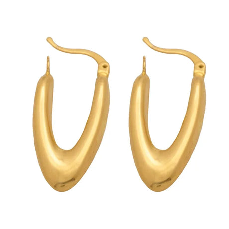 21K Gold Earrings with Large Geometric Design