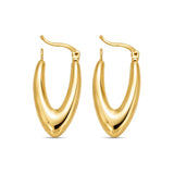 21K Gold Earrings with Large Rounded Hoop Design