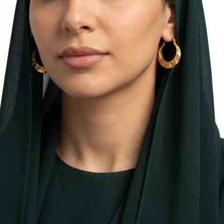 21K Gold Earrings with Zigzag Design