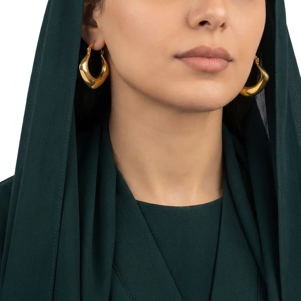 21K Gold Earrings with Simple Elegant Design